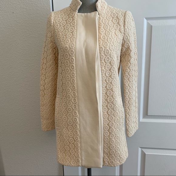 Pim + Larkin Jackets & Blazers - PIM & LARKIN size XS stunning cream jacket with crochet embroidery detail